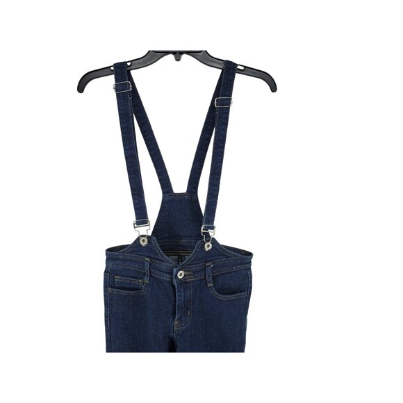 Be Girl Basic Overalls Skinny Size Juniors Small Dark Wash Stretch - Picture 2 of 6